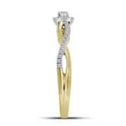 10kt Yellow Gold Womens Round Diamond Solitaire Promise Bridal Ring 1/5 Ctt