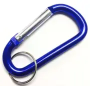 12pc 3" Aluminum Carabiner D-Ring Keychain Key Chain Spring Clip Snap Hook BLUE