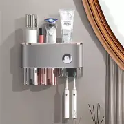 Hushmow Toothbrush Holder Wall Mounted, Toothbrush Holder for Bathroom with Auto