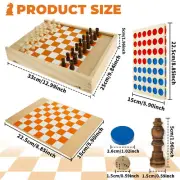 Board Game Set Wood Chess Board Set Portable Tabletop Board Game Set with xiPMC