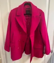 Fully Lined Warm Wool Jacket Double Breast Pea coat Size 18 NWT