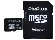 PixPlus microSDHC memory card 16 GB class 10 with adapter in case