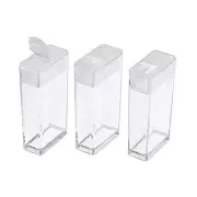 Fashewelry 100Pcs Plastic Flip Top Seed Bead Small Storage Containers 2x1 Rectan