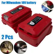 USB+Type C Power Source Charger Adapter w/LED For Milwaukee 18V Li-Ion Battery