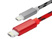 2 in 1 Universal Lightning & Micro USB Cable, 1 Cable Works for BOTH, Dual