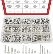 Hilitchi 420pcs M2 3 4 304 Stainless Steel Hex Socket Head Cap Screws Nuts Assortment Kit with Box (304 Stainless Steel)
