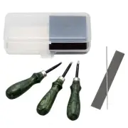 Kyoshin Elle Set of 3 Pro Edger Bevellers Sizes 1 2 3, with Case and Sharpener