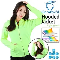 在飛比找森森購物網優惠-COMFO-FIL 康鳳 女款光能美肌連帽外套-螢光淺綠