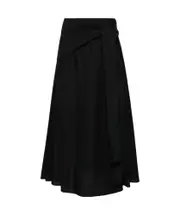 MSGM Layered Detailed Poplin Midi Skirt IT36 Black