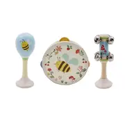 3pc Kaper Kidz Wooden Spring Insect Bee Kids/Toddler Music Toy Set 18m+