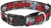 Dog Collar Martingale Classic Ant Man 3 Poses Comic Stacked Grays Black Red 15 to 26 Inches 1.0 Inch Wide