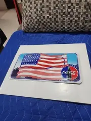 1995 Cola-Cola Patriotic American Flag W/ Bottle Metal License Plate (NEW)
