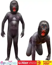 Boys Godzilla King Kong Costume Jumpsuit Mask Animal Dress Up Book Week