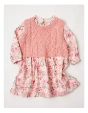 [Sprout] Floral Printed Vest Dress in Blush