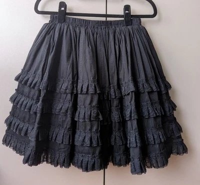 Dangerfield Dutchess Lace Trim Skirt Black Size 8