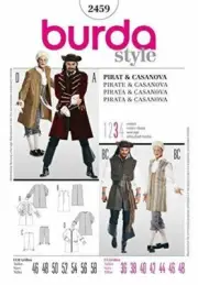 Burda Sewing Pattern 2459 - Mens Pirate & Casanova Costume Sizes: 36-48