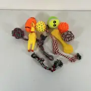 10pcs Dog Toy Set- Small Dog Squeaky Toys - Rubber Chicken - Balls - Rope Toy