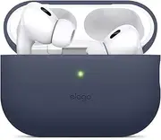 [elago] Silicone Case Compatible with Apple AirPods Pro 2nd Generation Case (2022), Protective Cover, Front LED Visible, Supports Wireless Charging (Jean Indigo)