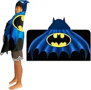Franco Batman Kids Super Soft Bath/Pool/Beach Soft Cotton Terry Hooded Towel Wrap, 24 in x 50 in, (Officially Licensed Product)