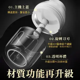 【豪割達人】無線智能強力電動攪蒜機100ml(嬰兒副食品 多功能食物料理調理機 搗蒜器 切打蒜泥蓉蔥薑 輔食)