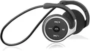 Wireless Sports Bluetooth Headphone, Comfortable Foldable Lightweight Running Earphone, Support TF Card/FM Radio, HiFi Stereo Sound Hanging-Ear Headset for Cycling Workout Hiking Black