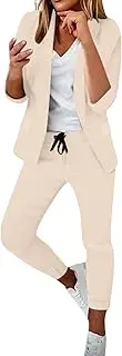 [WUANDIXFA] Blazers for Women Pant Set Women's 2 Piece Suit Notched Lapel Slim Fit Business Office Work Dressy Blazer