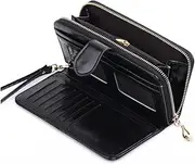[LALADEFIEE] Ladies Handbag Zipper Buckle Pu Leather Coin Purse for Women Large Capacity Wallet Fashion Women's Purse Black