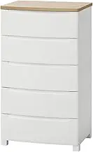 Iris Ohyama KDMG-565WT Wood Top Knockdown Chest, 5 Tiers, White, Width 22.0 x Depth 16.7 x Height 39.3 inches (56 x 42.5 x 99.5 cm), Woodgrain Top Chest for Studies, Closets, Laundry Rooms, Large