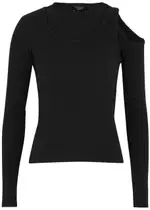 A.W.A.K.E Mode Asymmetric Layered Stretch-cotton top - Black - M (UK12 / M) M (UK12 / M)
