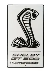 Black GT500 Shelby Ford Performance Steel Sign 20" x 12"
