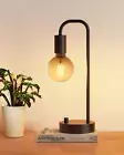 Industrial Table Lamp for Bedroom, Fully Dimmable Modern Bedside Lamps with 2700