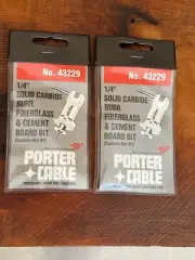 2 Packs of NOS PORTER-CABLE No. 43229 1/4" Solid Carbide Burr Fiberglass Bits