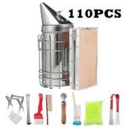 OZNALA 110 in 1 Beekeeping Bee Hive Smoker Large Equipment Tool Tamer Heat Shield Protection Brush Fork Stainless steel Catcher