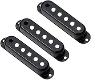 Kisangel Metal Guitar Pickup Cover Set 3pcs 48/50/52mm Black Protective for Musical Instruments