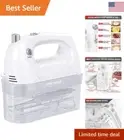 400W Electric Hand Mixer - 5 Speeds + Turbo Boost - 5 Stainless Steel Accesso...