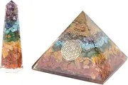 World of Crystals Sevan Chakra Wand Orognite Pyramid Healing Crystals Raw Stone Combo - Set of 7 Crystals and Stones (Multicolor)