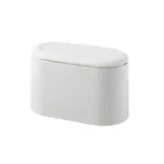 FatherCare Mini Press - Type Trash Can with Lid for Desk Countertop - White