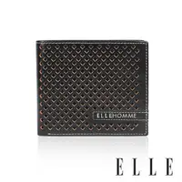 在飛比找ETMall東森購物網優惠-【ELLE HOMME】ELLE 菱格紋 3卡1窗格 皮夾/