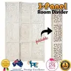 3 Panel Room Divider Privacy Screen Dividers Stand Wood White Wooden Partition