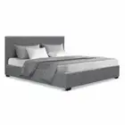 New Double Size Fabric and Wood Bed Frame Headboard - Grey