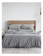 [Royal Comfort] Fleece Flannel Sheet Set in Grey