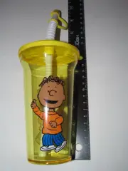 PEANUTS PLASTIC CUP TUMBLER W/ STRAW FRANKLIN NEW