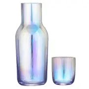 2pc Tempa Thalia 1.35L Crystal Carafe Pitcher & Drink Glass Tumbler Set Opal
