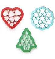 New Lekue Holiday Single Press Cookie Cutter Set: Trees, Snowflakes & Hearts