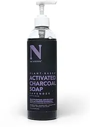 Dr. Natural Activated Charcoal Liquid Soap - Anti Acne and Blemishes - Deep Cleansing Body Wash - Gentle Body Soap for Clear Skin - Lavender - 473 ml