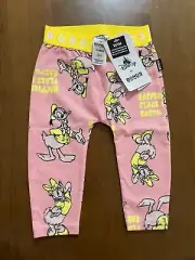 BONDS BABY LEGGINGS - DONALD & DAISY DUCK - PINK - SIZE 00 BNWT