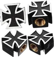 4 Pcs Valve Cover Car Wheel Air Valve Caps Stems Car Truck Universal Caps Stem Covers Key Black Abs