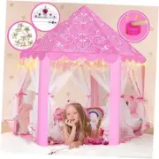 Princess Tent with Fantasy Sound Button, LED Lights, Crown & Wand Set - Kids