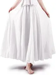 [OCHENTA] Women's Bohemian Style Elastic Waist Band Cotton Long Maxi Skirt Dress