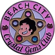 [Pinstant] Steven Beach City Crystal Gems Club Pearl Garnet Amethyst Cartoon Animated TV Show 1.1" Enamel Pin Badge, 1.1 Inches, Enamel, enamel